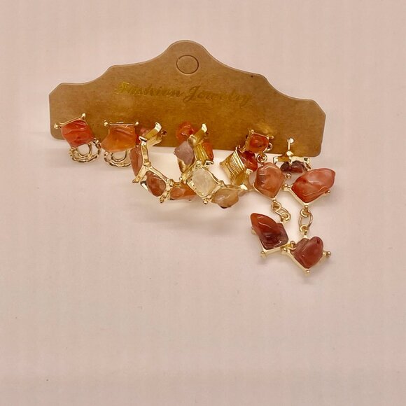⭐️❤️FREE Geode Geo Stone Boho Peasant Hipster Hippie Chic Deco Farm Earrings - Picture 1 of 9